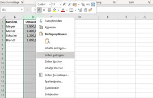 excel spalte einfügen