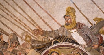 Perserkönig Dareios III. bei der Schlacht von Issos (Ausschnitt)