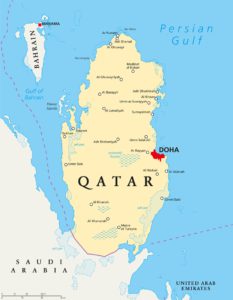Bahrains Lage nordwestlich von Katar