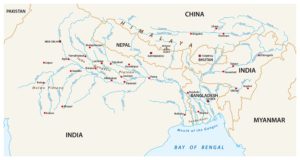 Flussdelta von Bangladesch mit Mündung in den Golf von Bengalen