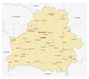 Belarus Karte mit Grenzen und Nachbarstaaten