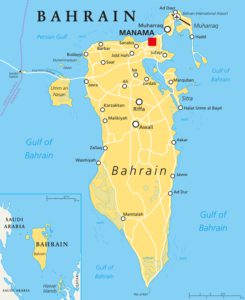 Karte von Bahrain mit wichtigsten Städten