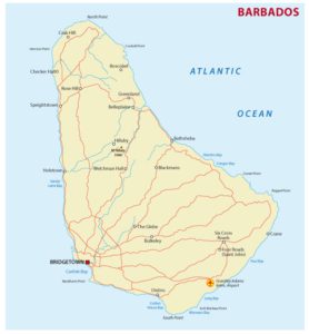 Karte von Barbados mit wichtigsten Städten