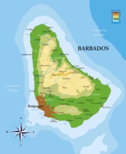 Reliefkarte von Barbados