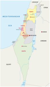 politische Karte Israels mit Verwaltungsbezirken