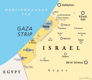 Gazastreifen Lage und Grenzen