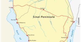 Karte der Sinai Halbinsel mit Städten