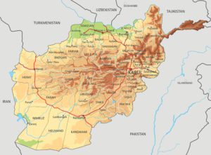 Reliefkarte Afghanistans mit Hindukusch