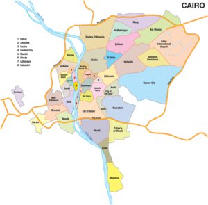 Karte der Metropolregion Kairo mit Shubra El Kheima im Norden
