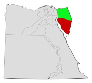 politische Gliederung des Sinai in zwei Gouvernements: Nordsinai und Südsinai