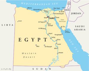 Gizeh liegt am westlichen Nilufer gegenüber von Kairo